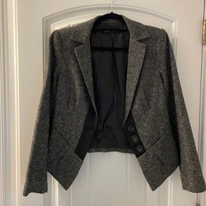 Nanette Lenore; black, marked, tweed; fitted jacket